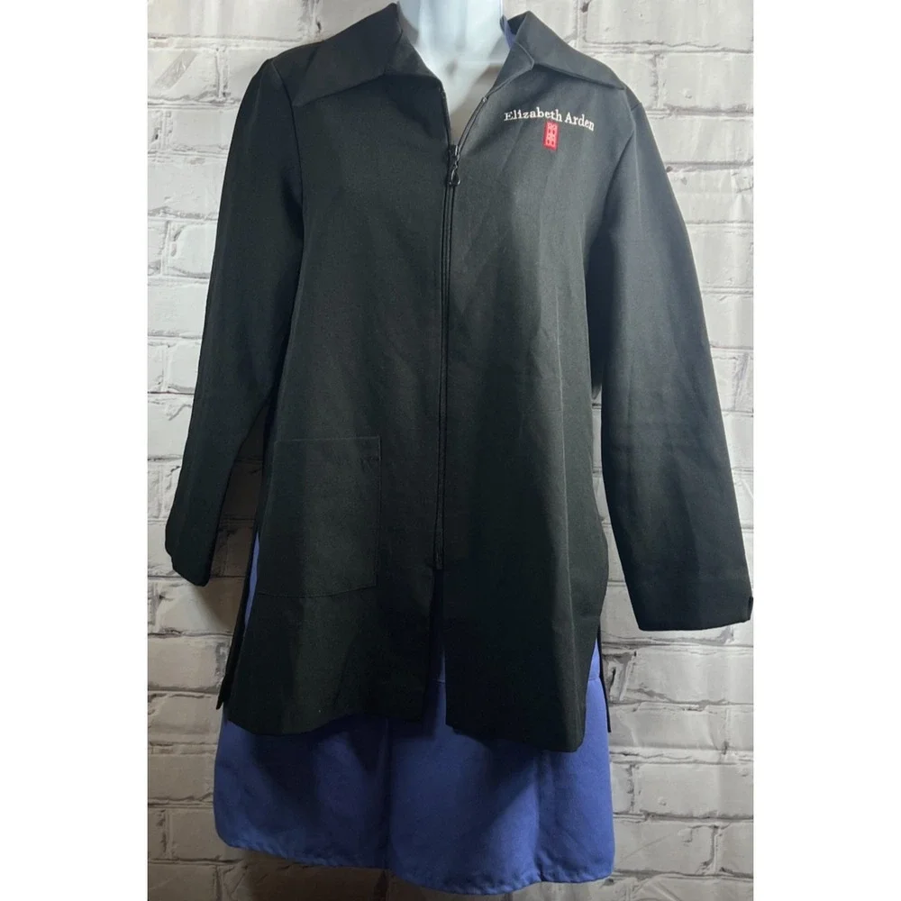 Lot/2 ELIZABETH ARDEN Jacket & Apron SMALL Uniform Top Pockets Cosmetics Counter